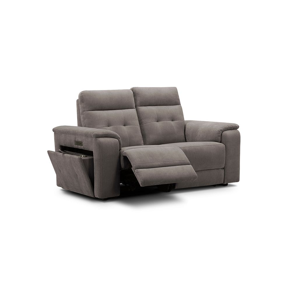 Juno 2 Seater Electric Recliner Sofa With Power Headrests in Amigo Cocoa Fabric 2