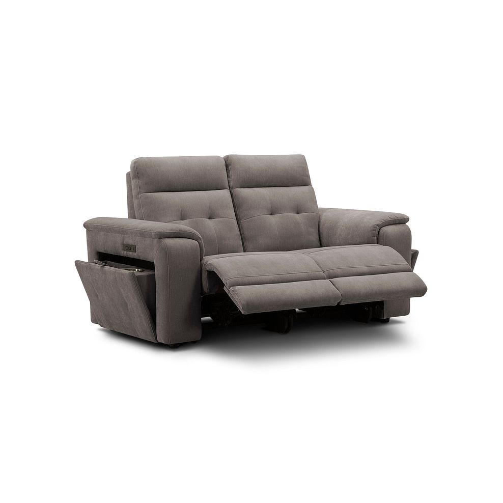 Juno 2 Seater Electric Recliner Sofa With Power Headrests in Amigo Cocoa Fabric 4