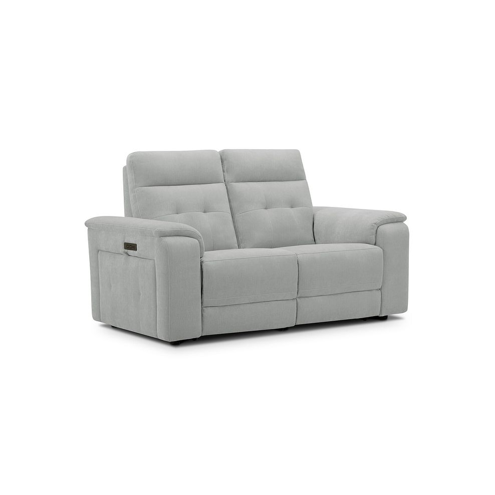 Juno 2 Seater Electric Recliner Sofa With Power Headrests in Amigo Dove Fabric 1