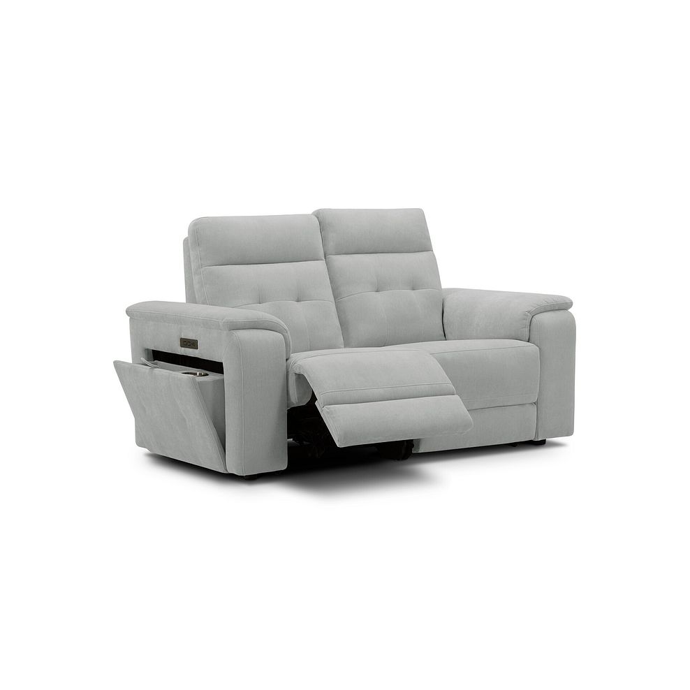 Juno 2 Seater Electric Recliner Sofa With Power Headrests in Amigo Dove Fabric 2