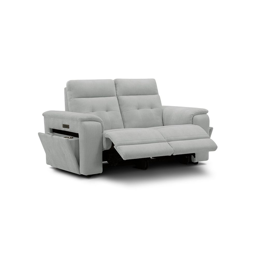 Juno 2 Seater Electric Recliner Sofa With Power Headrests in Amigo Dove Fabric 4