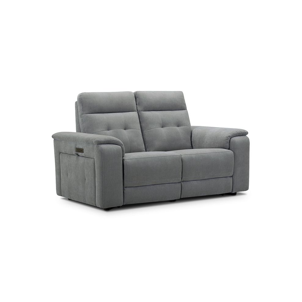 Juno 2 Seater Electric Recliner Sofa With Power Headrests in Amigo Granite Fabric 1