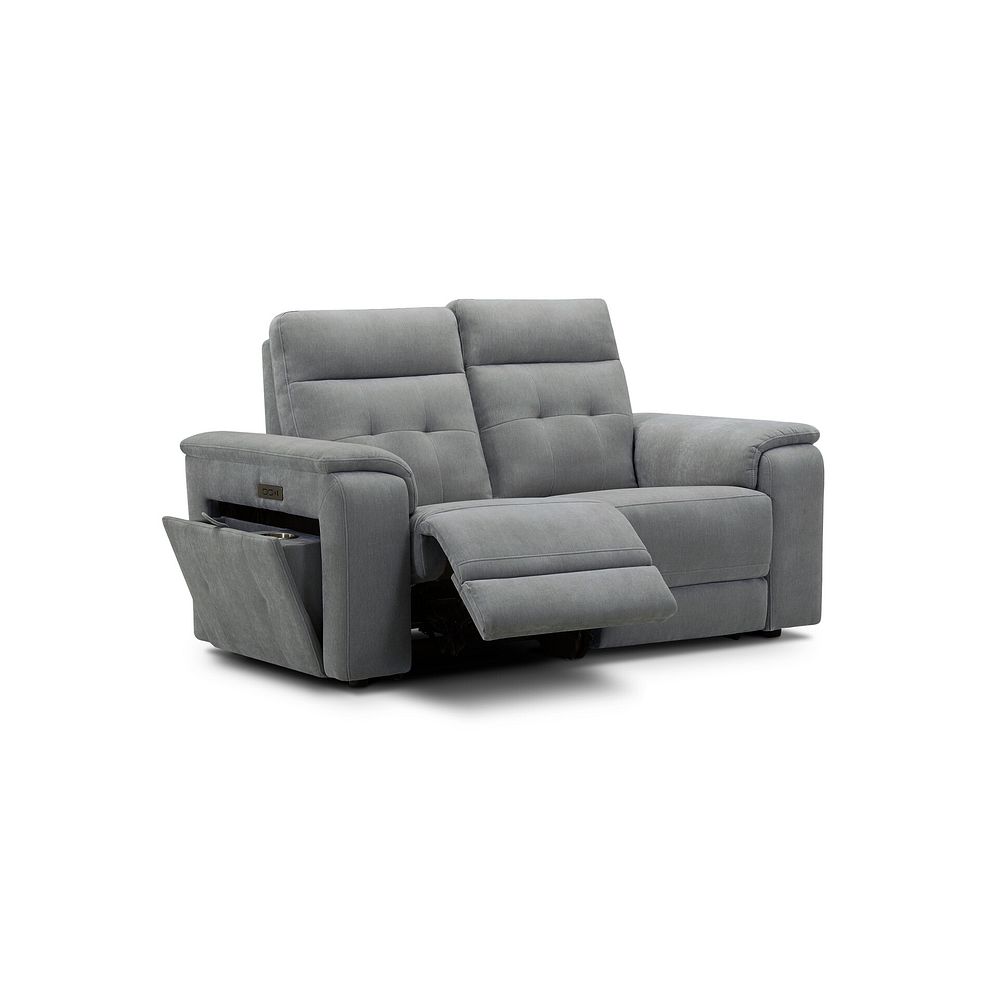 Juno 2 Seater Electric Recliner Sofa With Power Headrests in Amigo Granite Fabric 2