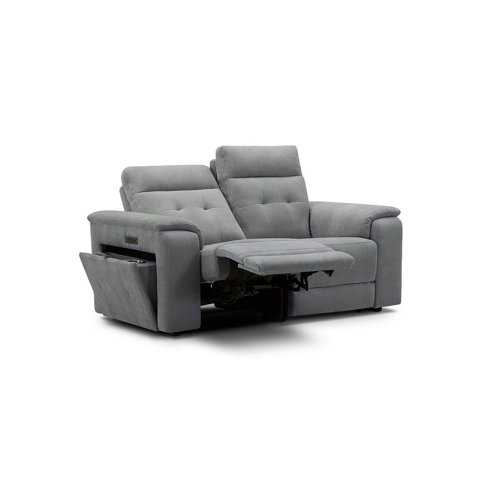 Juno 2 Seater Electric Recliner Sofa With Power Headrests in Amigo Granite Fabric 3