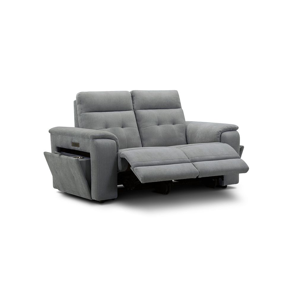 Juno 2 Seater Electric Recliner Sofa With Power Headrests in Amigo Granite Fabric 4