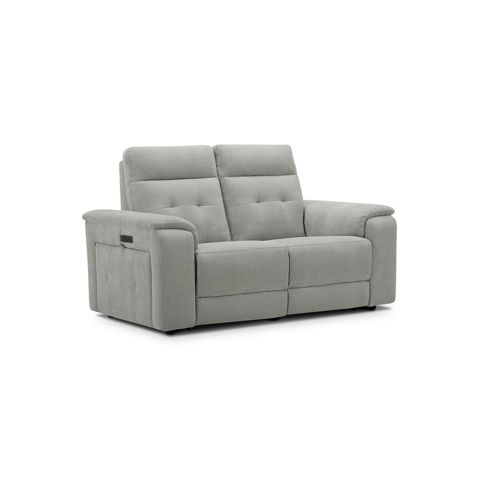 Juno 2 Seater Electric Recliner Sofa With Power Headrests in Amigo Sage Fabric 1