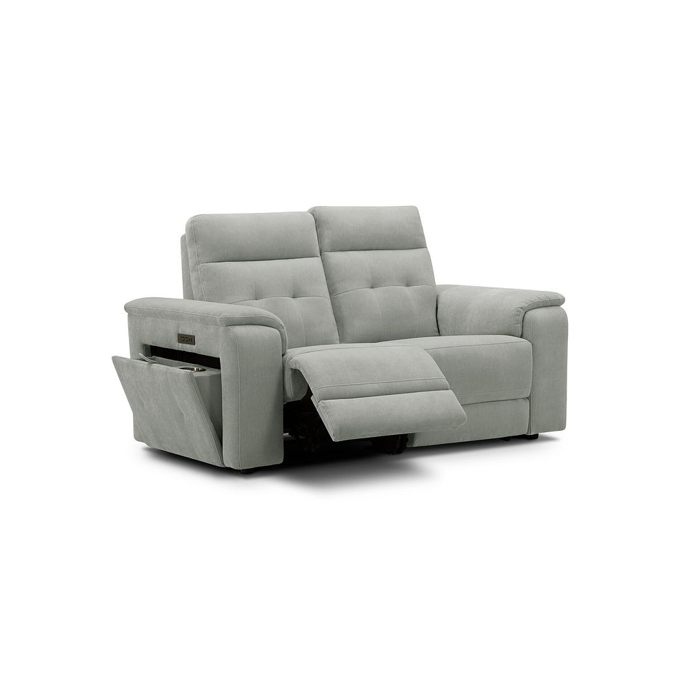 Juno 2 Seater Electric Recliner Sofa With Power Headrests in Amigo Sage Fabric 2