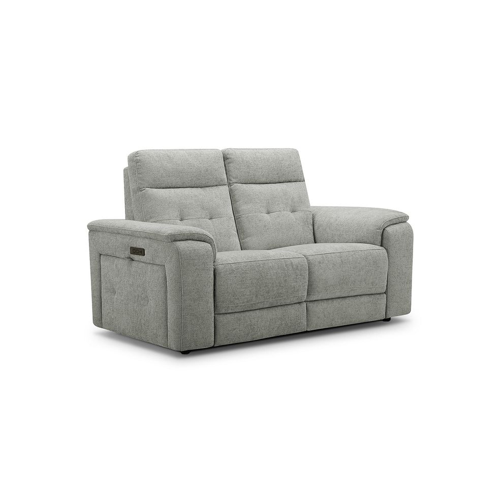 Juno 2 Seater Electric Recliner Sofa With Power Headrests in Hopsack Dove Fabric 1