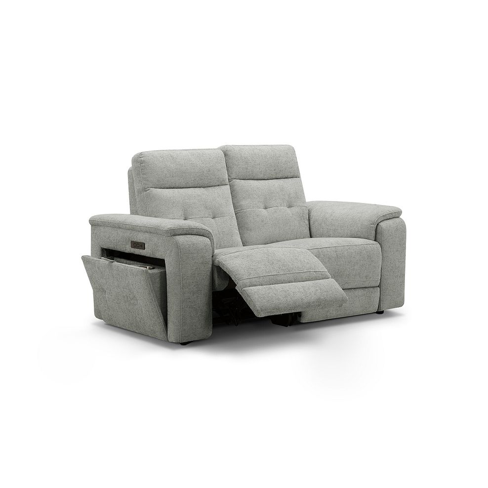 Juno 2 Seater Electric Recliner Sofa With Power Headrests in Hopsack Dove Fabric 3