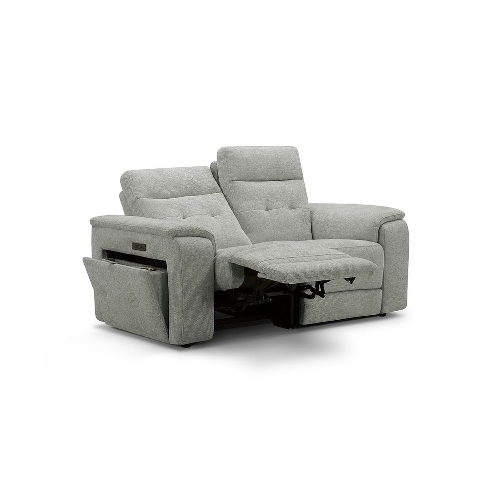 Juno 2 Seater Electric Recliner Sofa With Power Headrests in Hopsack Dove Fabric 4