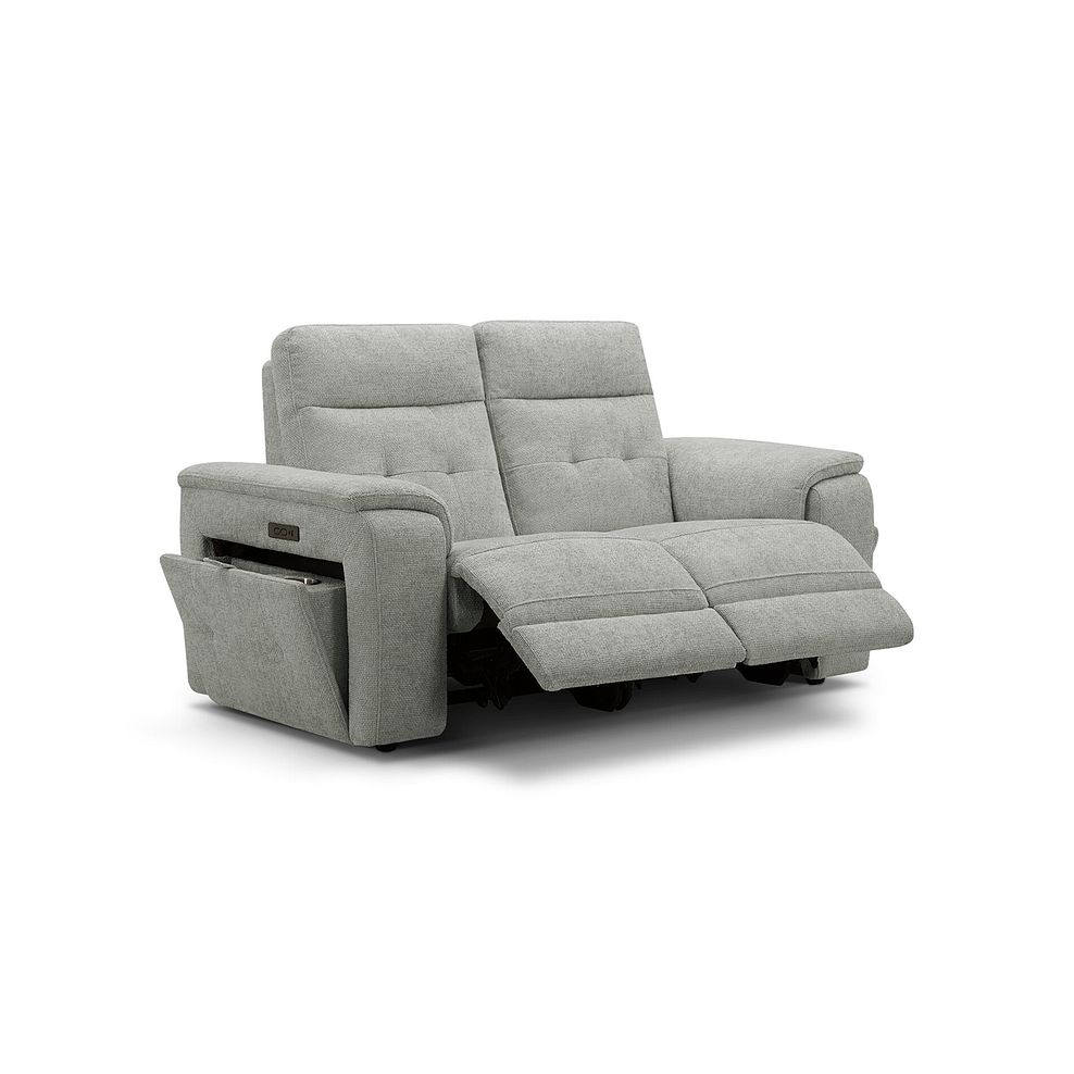 Juno 2 Seater Electric Recliner Sofa With Power Headrests in Hopsack Dove Fabric 5