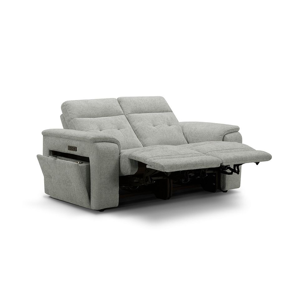 Juno 2 Seater Electric Recliner Sofa With Power Headrests in Hopsack Dove Fabric 6