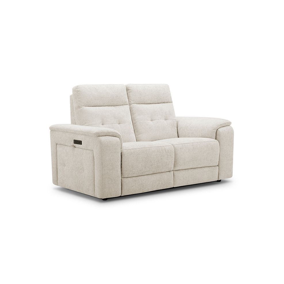 Juno 2 Seater Electric Recliner Sofa With Power Headrests in Hopsack Natural Fabric 1