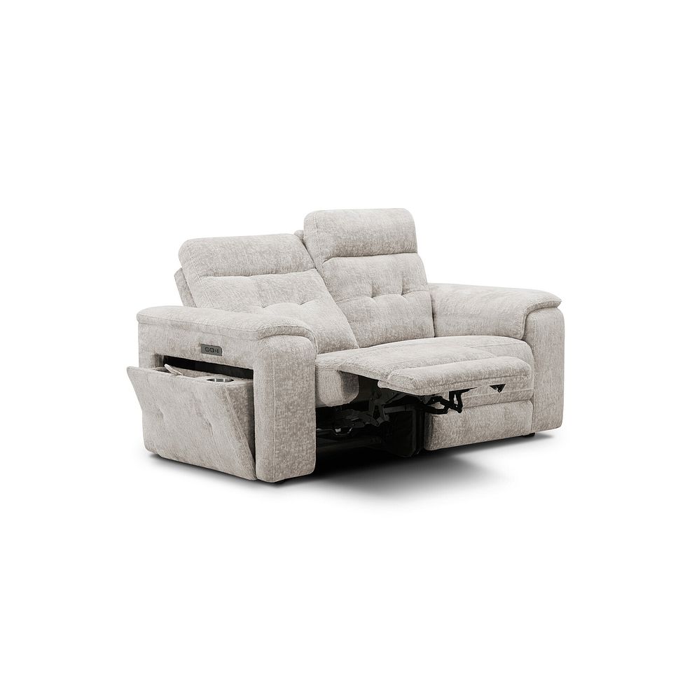 Juno 2 Seater Electric Recliner Sofa With Power Headrests in Koto Turtle Dove Fabric 7