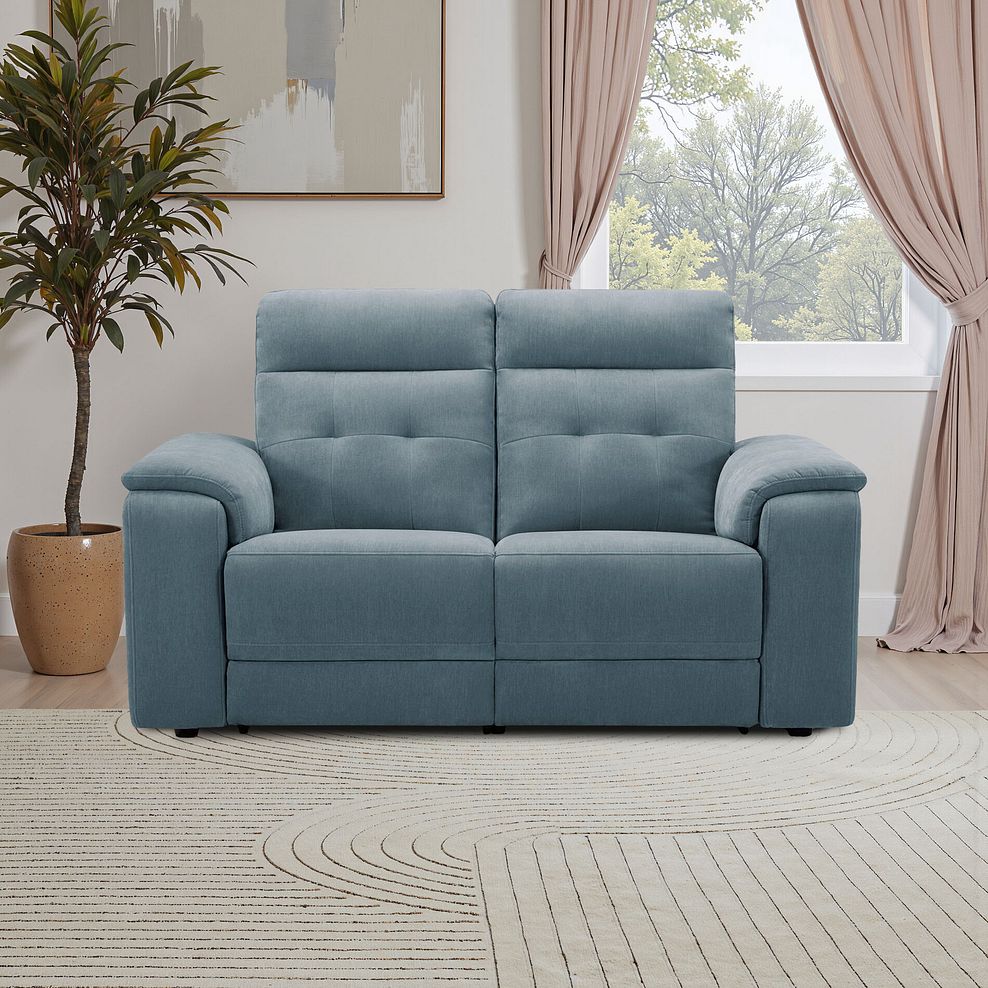 Juno 2 Seater Electric Recliner Sofa With Power Headrests in Amigo Mineral Fabric 1