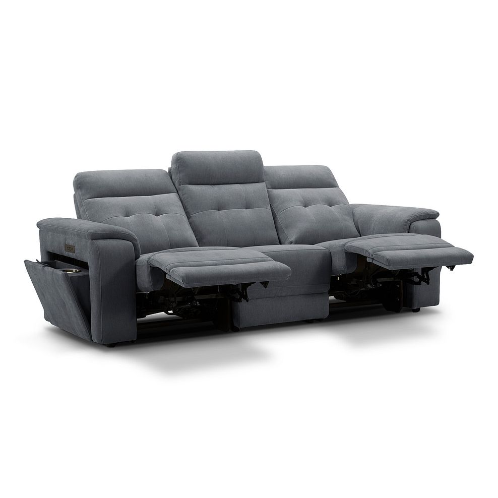 Juno 3 Seater Electric Recliner Sofa With Power Headrests in Amigo Coal Fabric 5