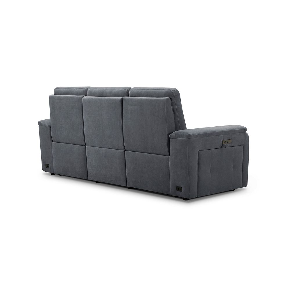 Juno 3 Seater Electric Recliner Sofa With Power Headrests in Amigo Coal Fabric 9