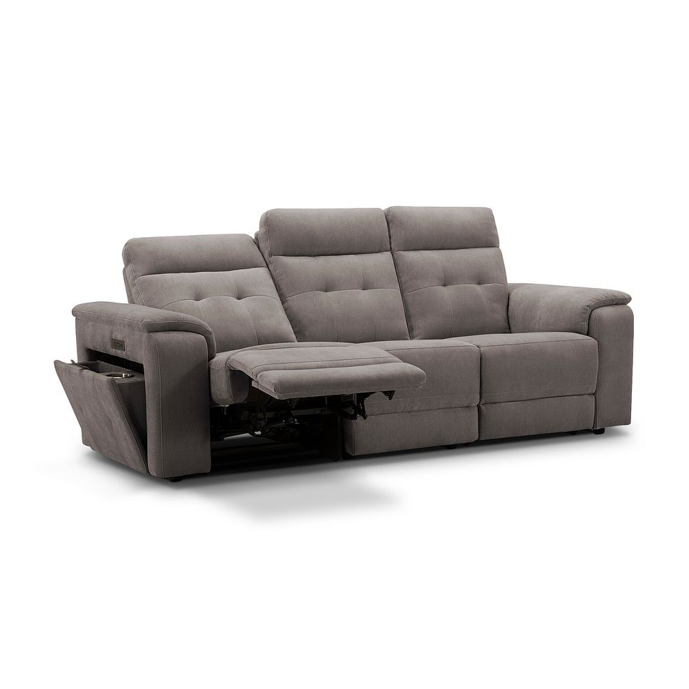 Juno 3 Seater Electric Recliner Sofa With Power Headrests in Amigo Cocoa Fabric 3