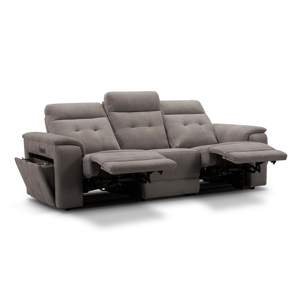 Juno 3 Seater Electric Recliner Sofa With Power Headrests in Amigo Cocoa Fabric 5