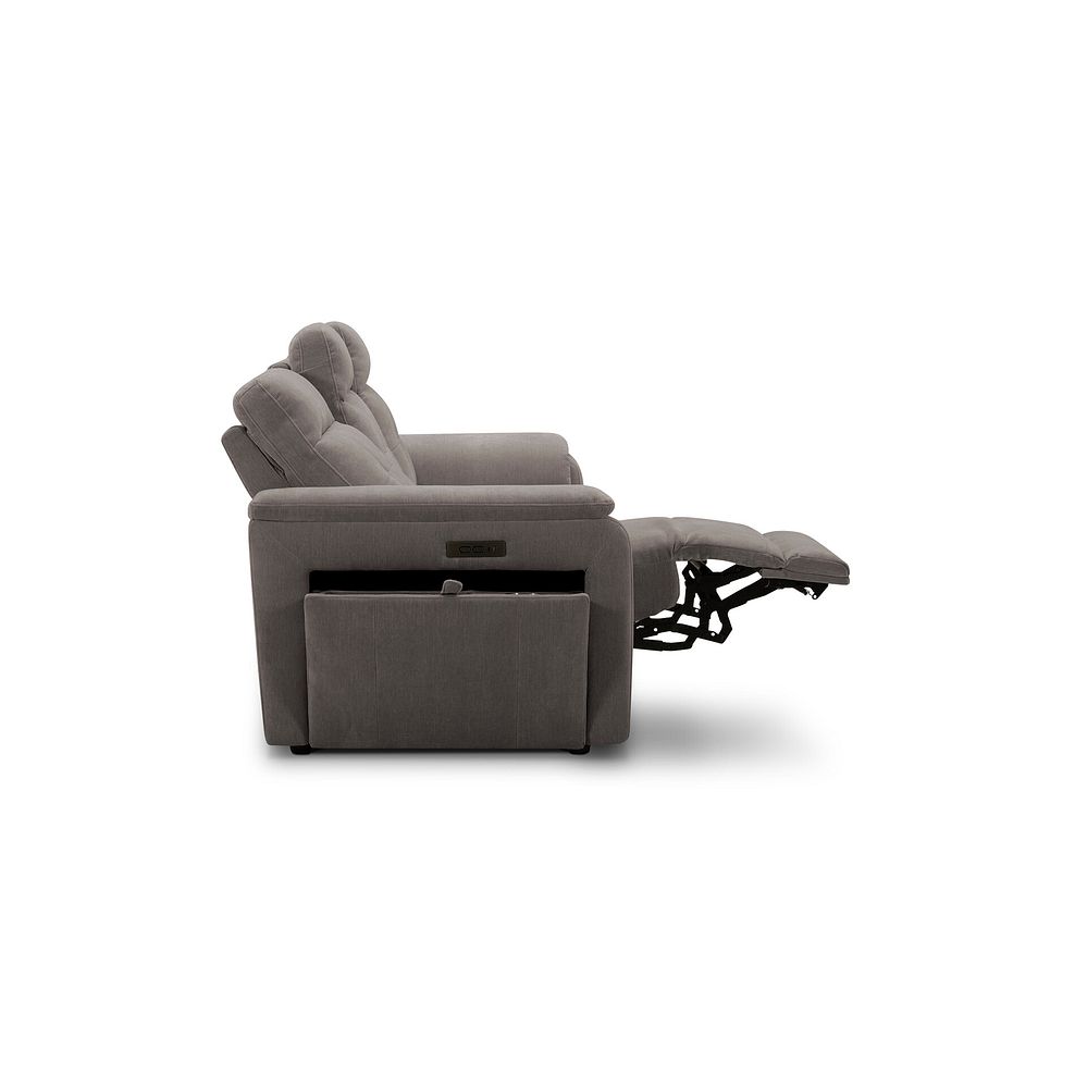 Juno 3 Seater Electric Recliner Sofa With Power Headrests in Amigo Cocoa Fabric 8