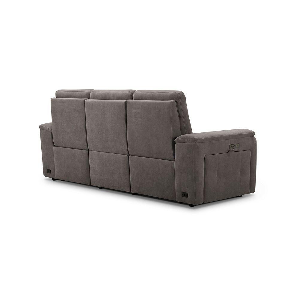 Juno 3 Seater Electric Recliner Sofa With Power Headrests in Amigo Cocoa Fabric 9