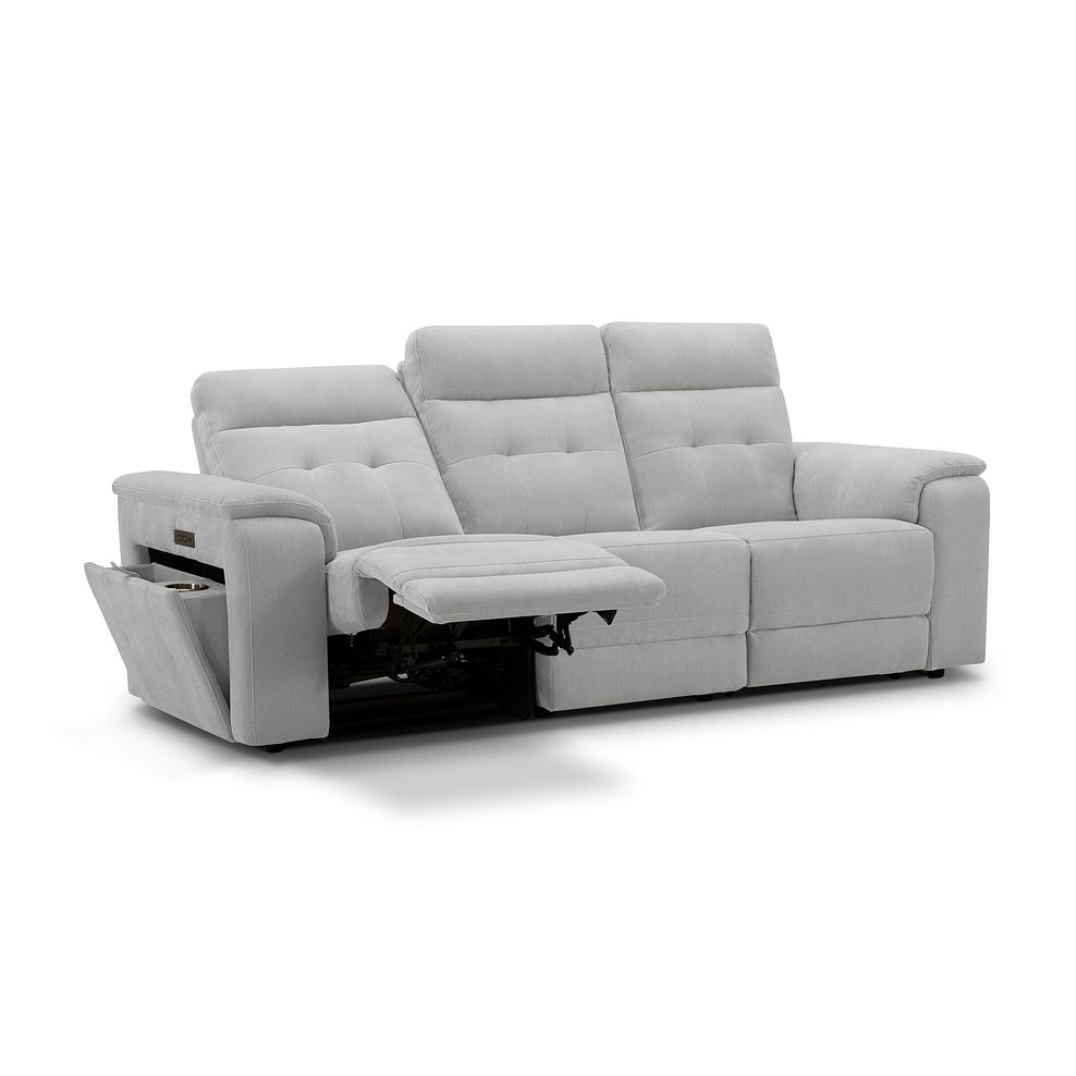 Juno 3 Seater Electric Recliner Sofa With Power Headrests in Amigo Dove Fabric 3