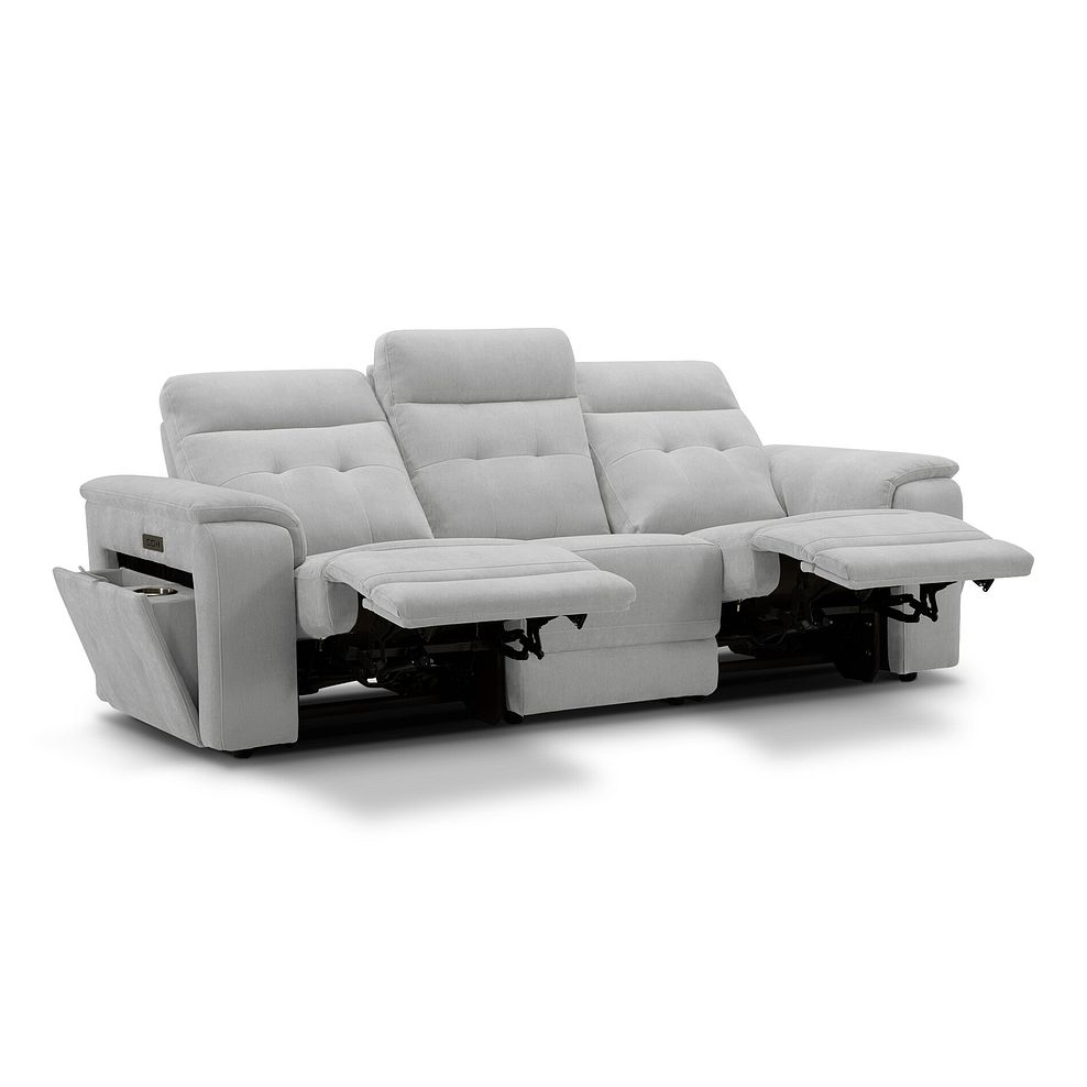 Juno 3 Seater Electric Recliner Sofa With Power Headrests in Amigo Dove Fabric 5