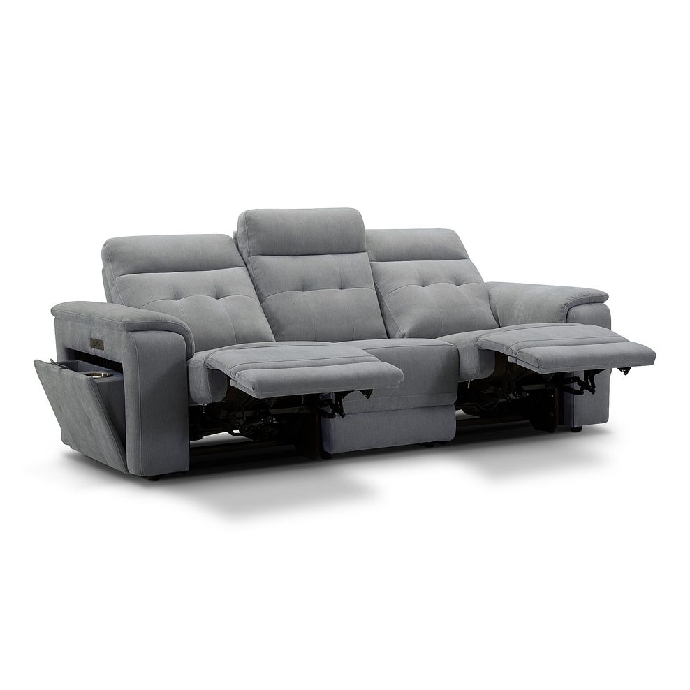 Juno 3 Seater Electric Recliner Sofa With Power Headrests in Amigo Granite Fabric 5