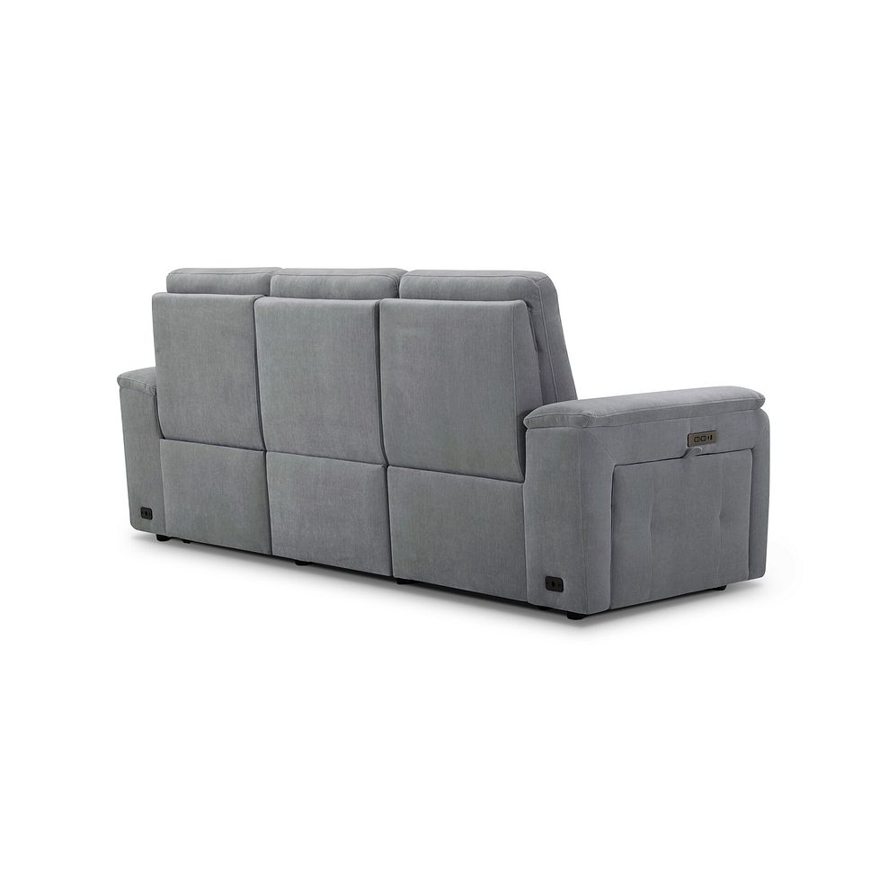 Juno 3 Seater Electric Recliner Sofa With Power Headrests in Amigo Granite Fabric 9