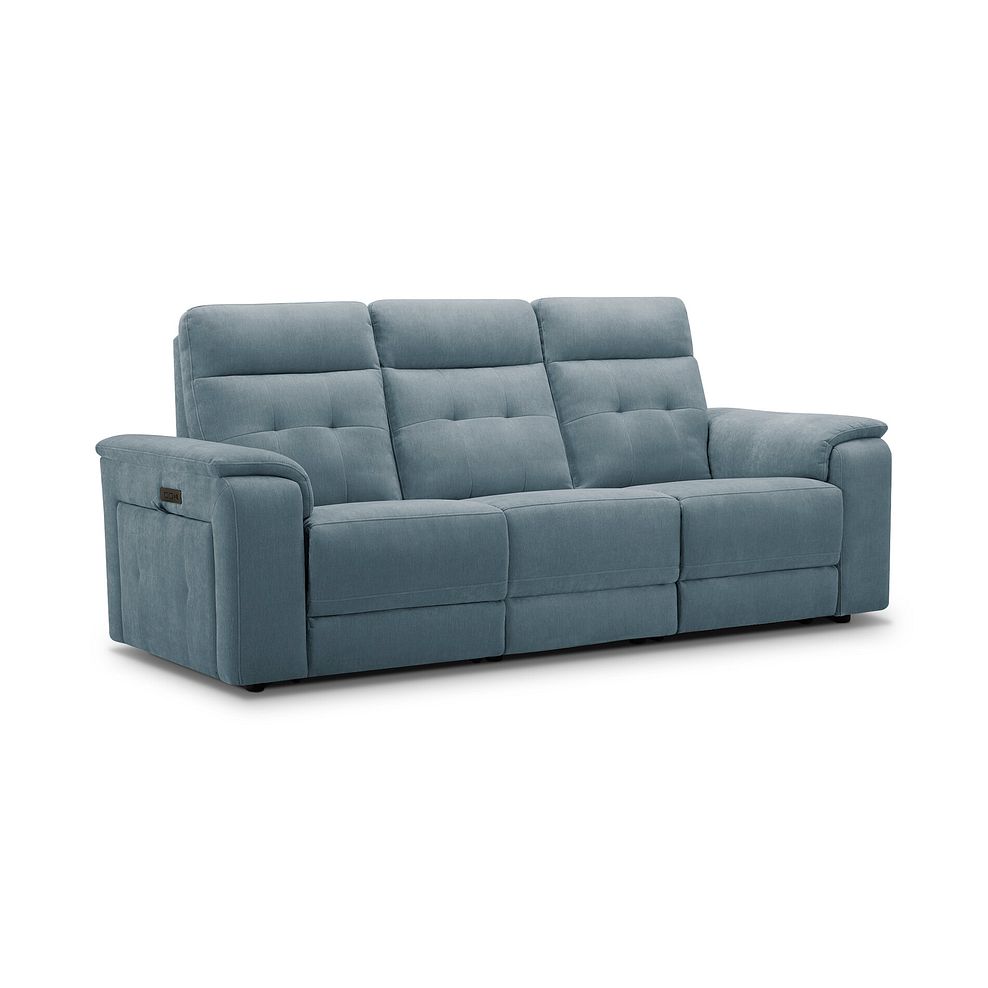 Juno 3 Seater Electric Recliner Sofa With Power Headrests in Amigo Mineral Fabric 1