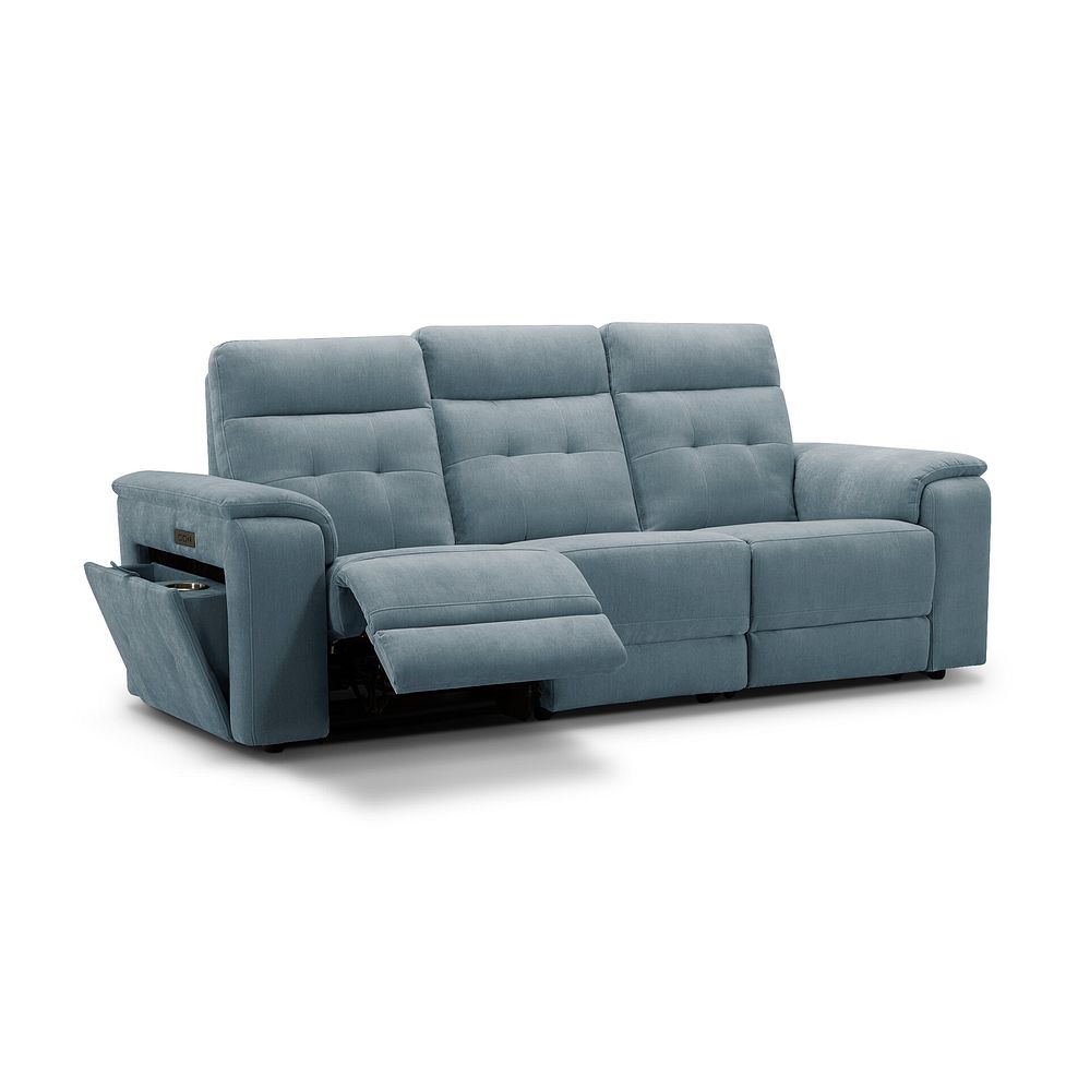 Juno 3 Seater Electric Recliner Sofa With Power Headrests in Amigo Mineral Fabric 2