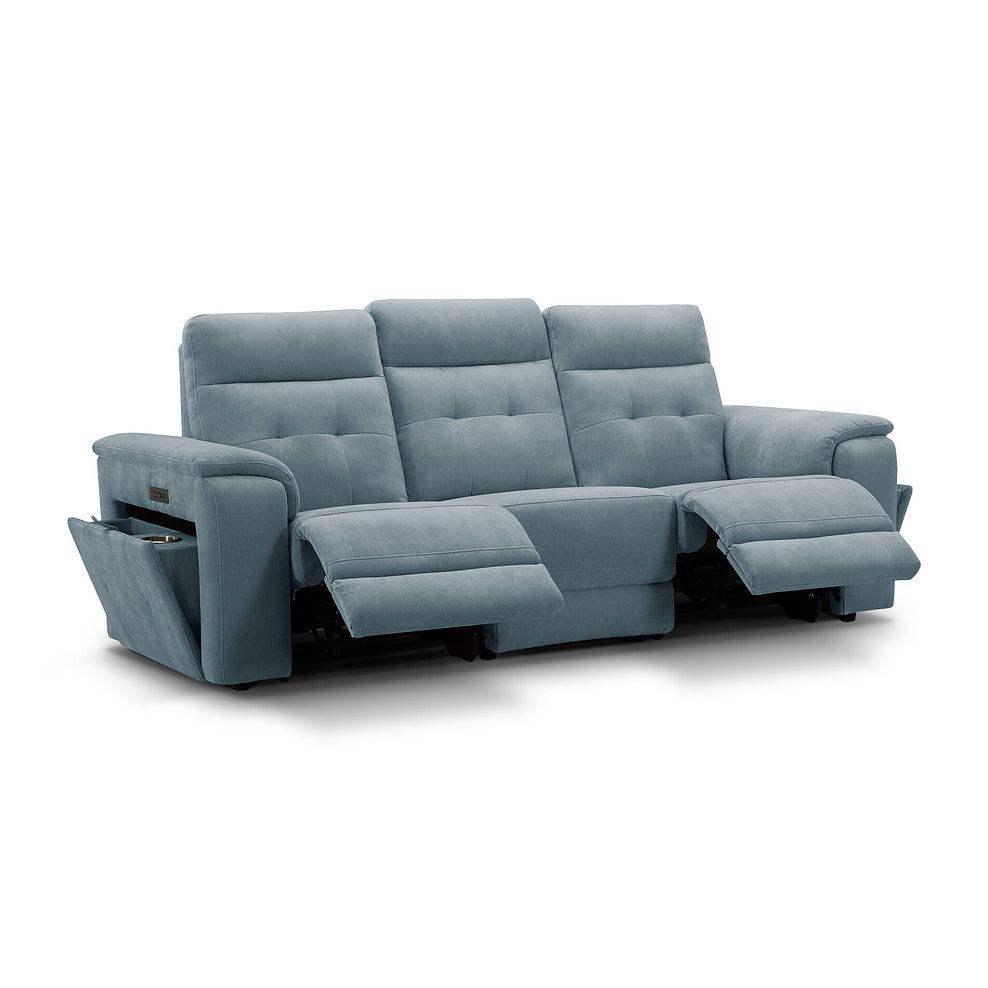 Juno 3 Seater Electric Recliner Sofa With Power Headrests in Amigo Mineral Fabric 4