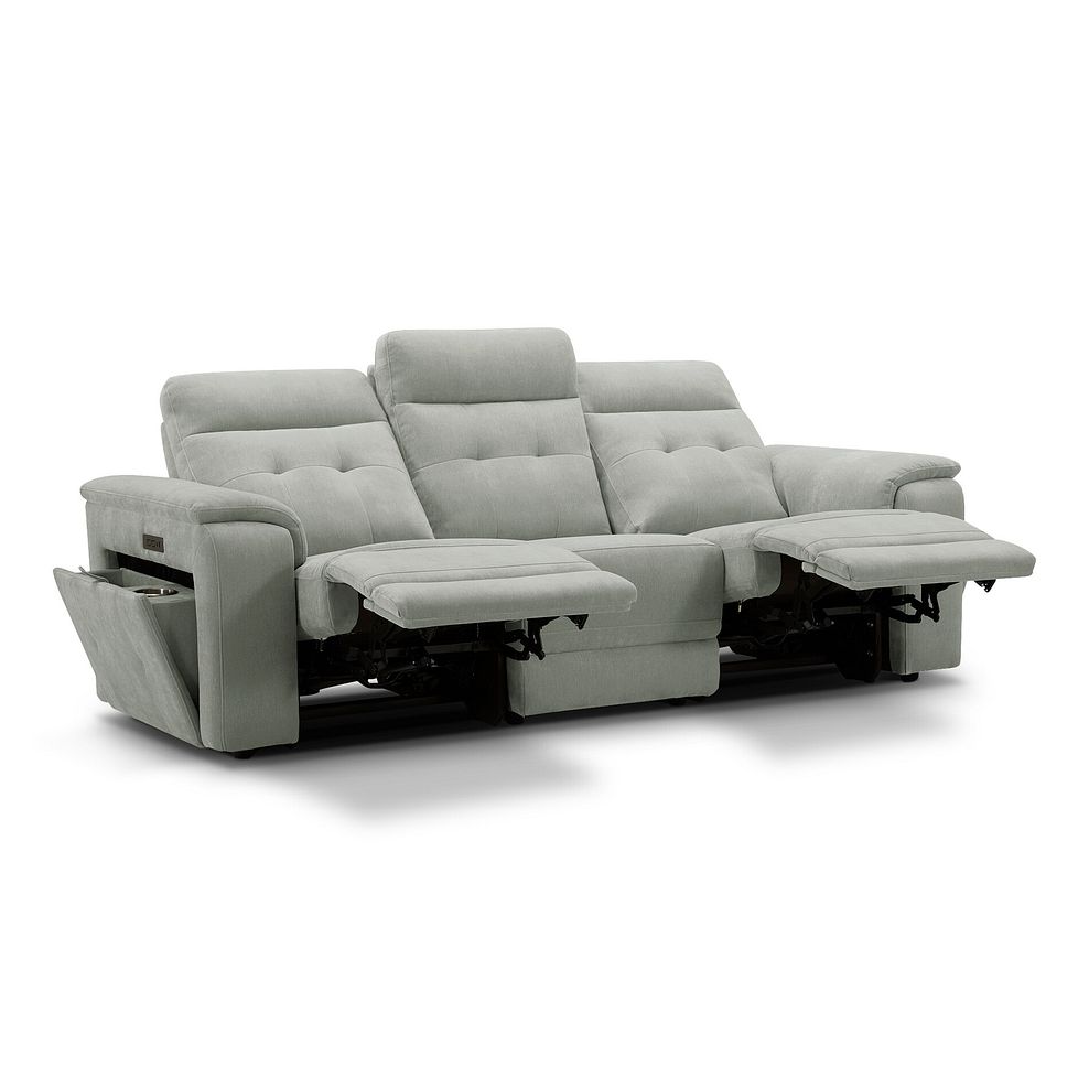 Juno 3 Seater Electric Recliner Sofa With Power Headrests in Amigo Sage Fabric 5