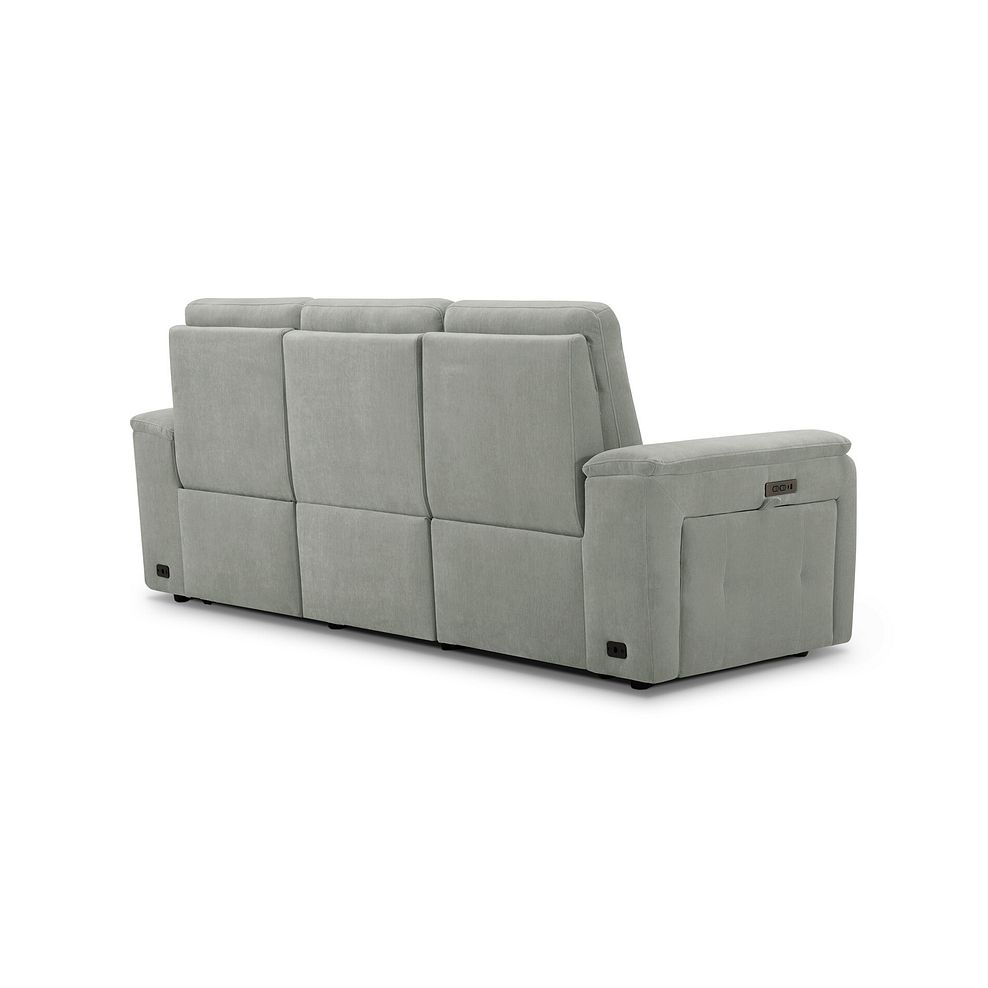 Juno 3 Seater Electric Recliner Sofa With Power Headrests in Amigo Sage Fabric 9