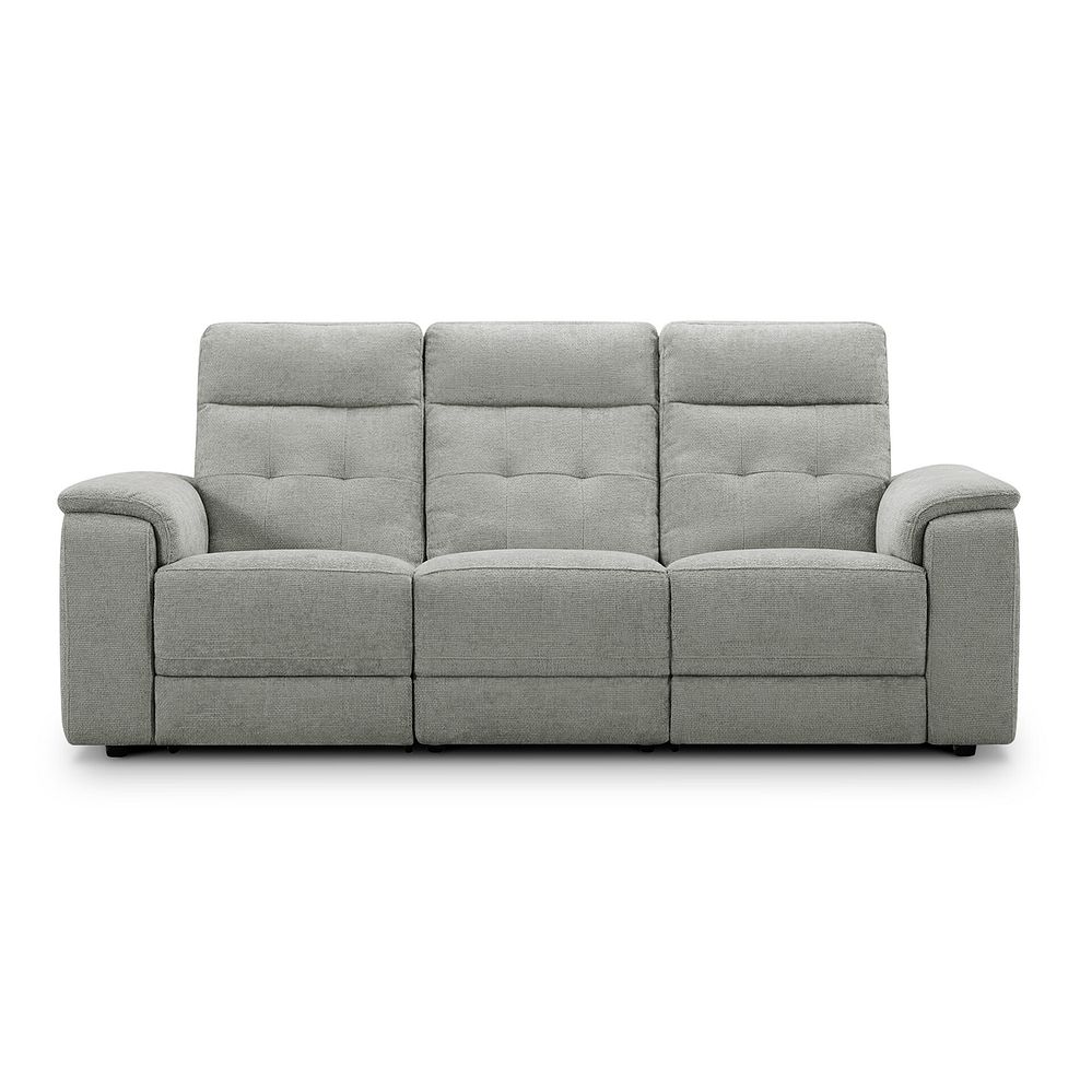 Juno 3 Seater Electric Recliner Sofa With Power Headrests in Hopsack Dove Fabric 2