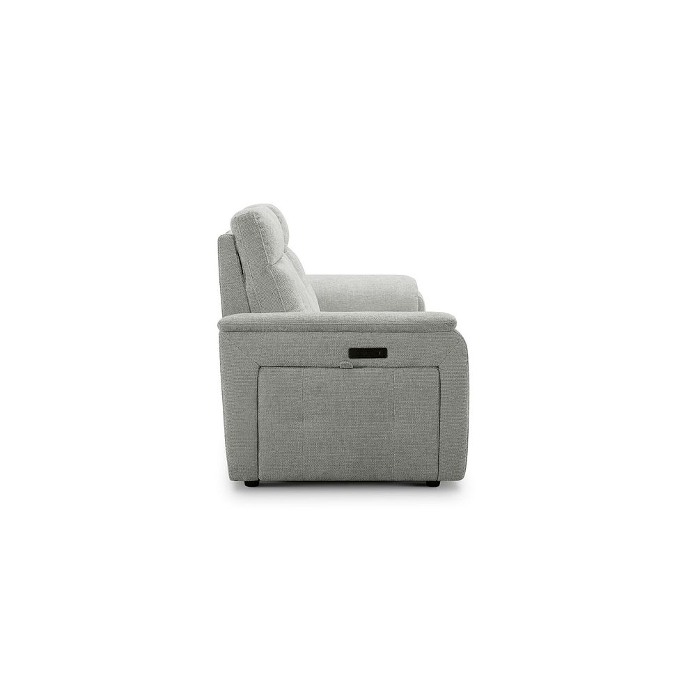 Juno 3 Seater Electric Recliner Sofa With Power Headrests in Hopsack Dove Fabric 7