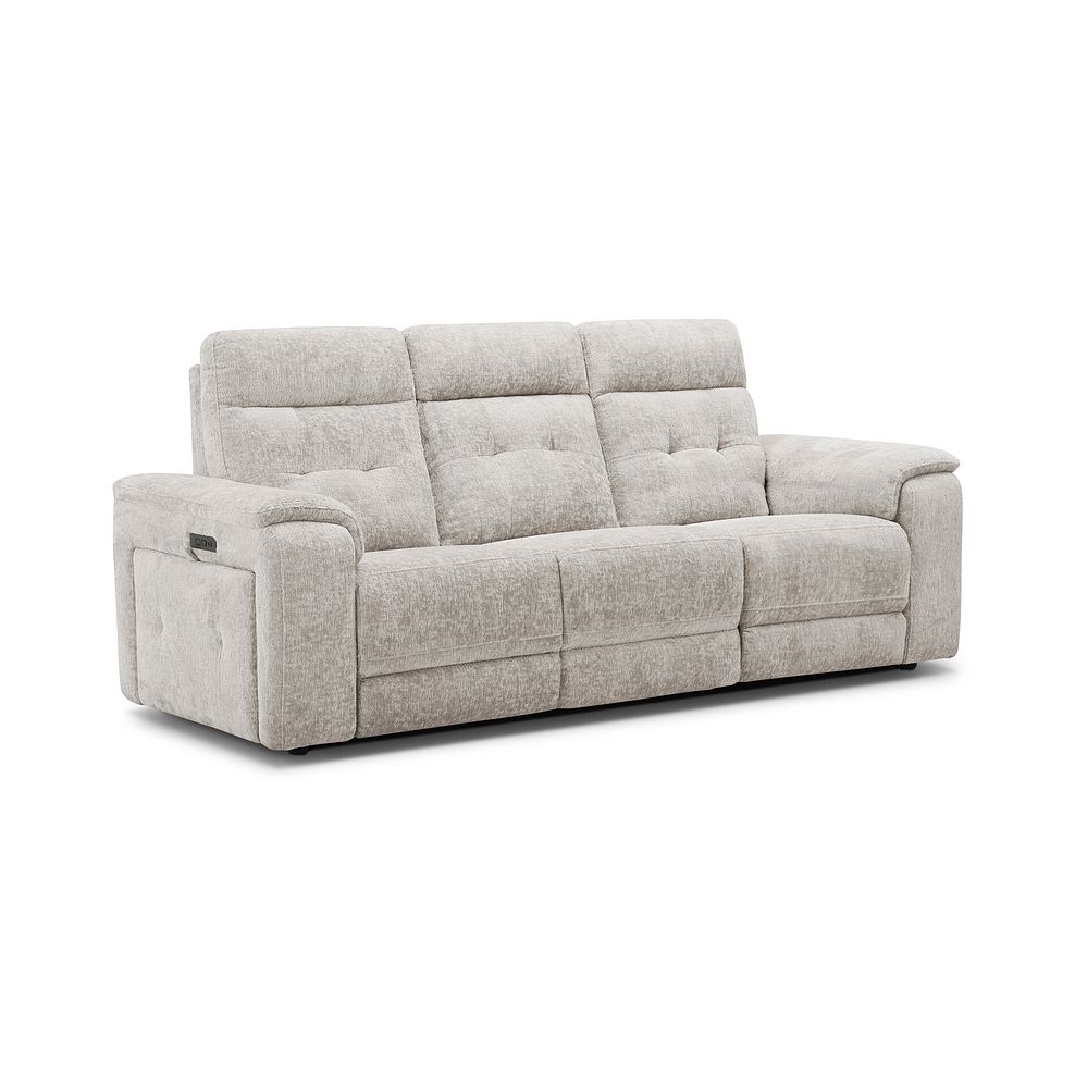 Juno 3 Seater Electric Recliner Sofa With Power Headrests in Koto Turtle Dove Fabric 5