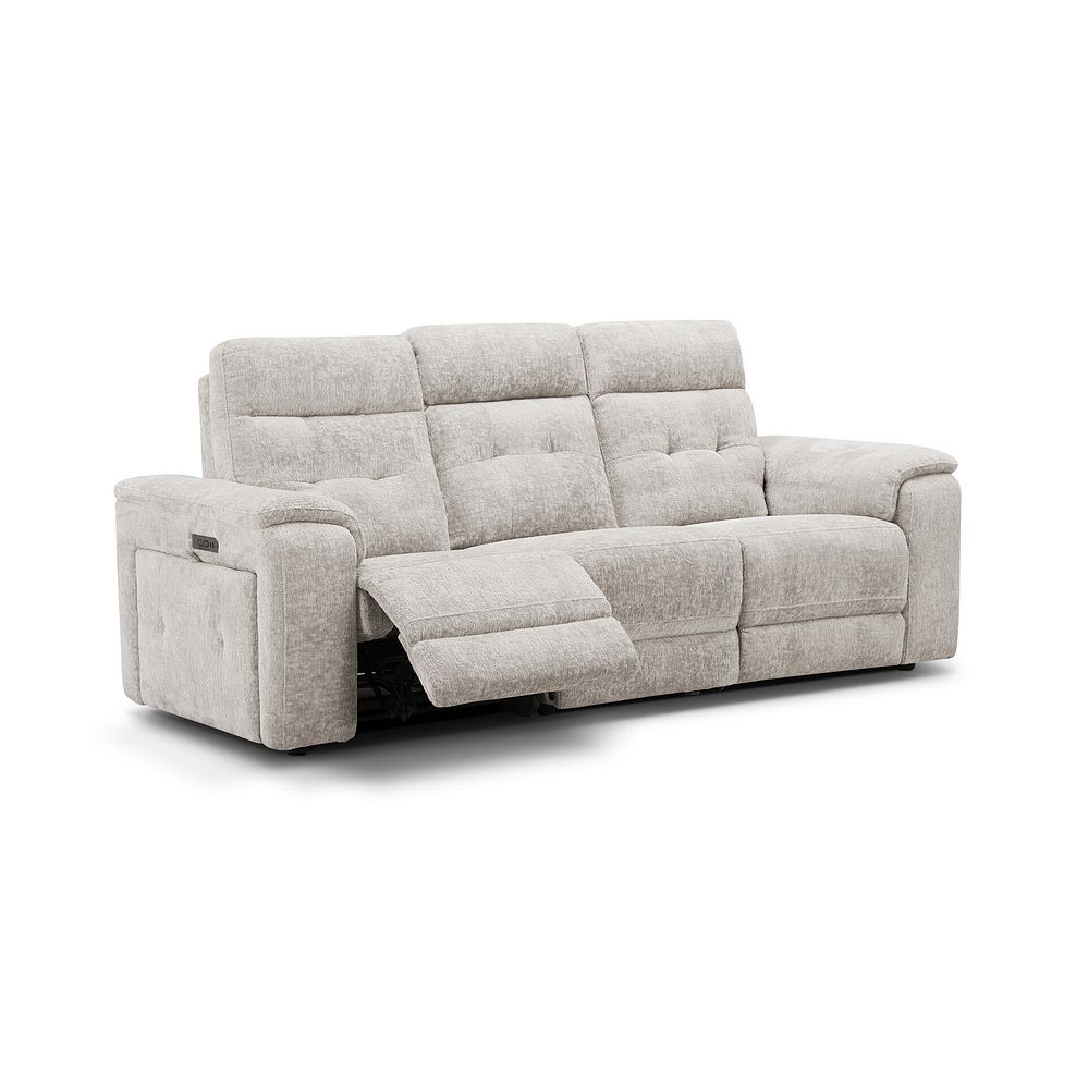 Juno 3 Seater Electric Recliner Sofa With Power Headrests in Koto Turtle Dove Fabric 6