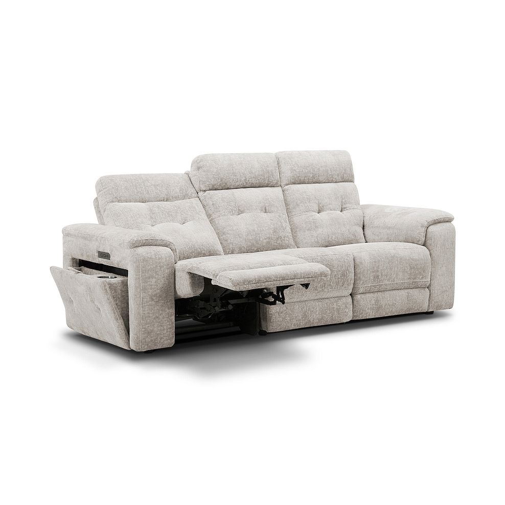 Juno 3 Seater Electric Recliner Sofa With Power Headrests in Koto Turtle Dove Fabric 7