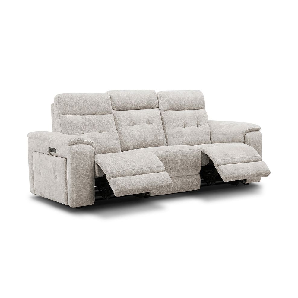 Juno 3 Seater Electric Recliner Sofa With Power Headrests in Koto Turtle Dove Fabric 8