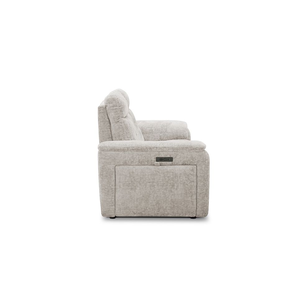 Juno 3 Seater Electric Recliner Sofa With Power Headrests in Koto Turtle Dove Fabric 10