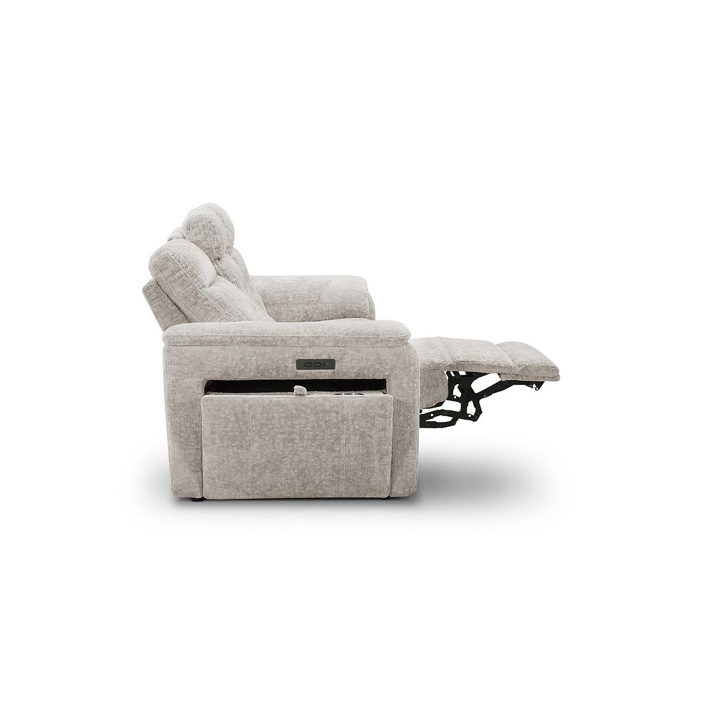 Juno 3 Seater Electric Recliner Sofa With Power Headrests in Koto Turtle Dove Fabric 11