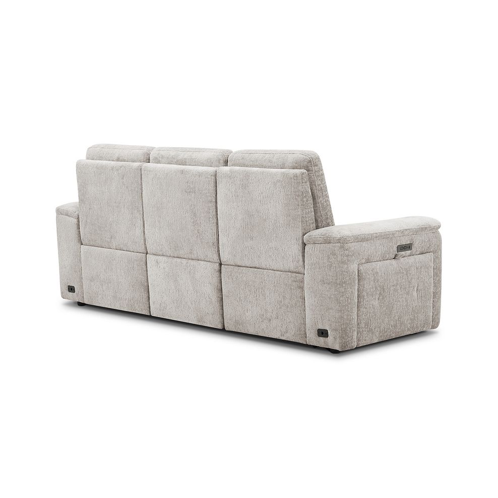 Juno 3 Seater Electric Recliner Sofa With Power Headrests in Koto Turtle Dove Fabric 12