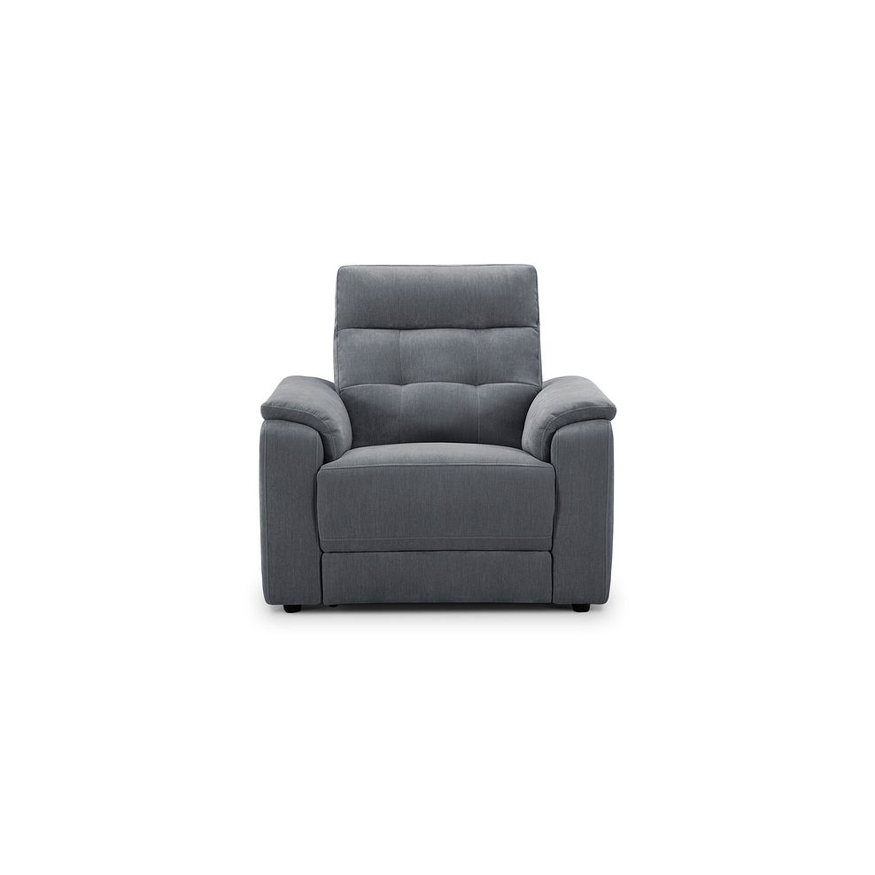 Juno Electric Recliner Armchair With Power Headrest in Amigo Coal Fabric 4