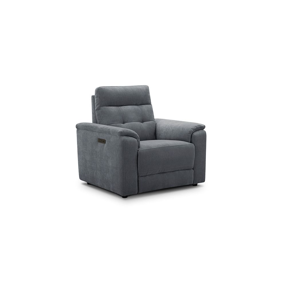 Juno Electric Recliner Armchair With Power Headrest in Amigo Coal Fabric 1