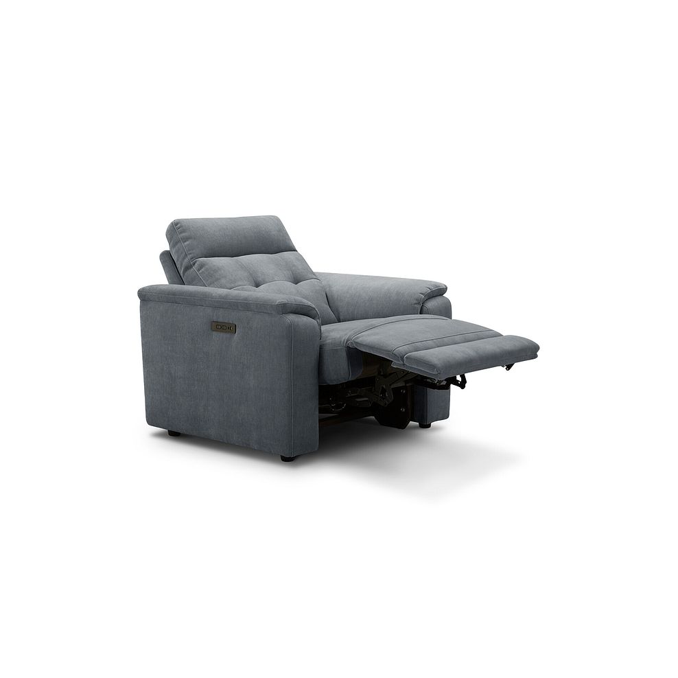 Juno Electric Recliner Armchair With Power Headrest in Amigo Coal Fabric 3