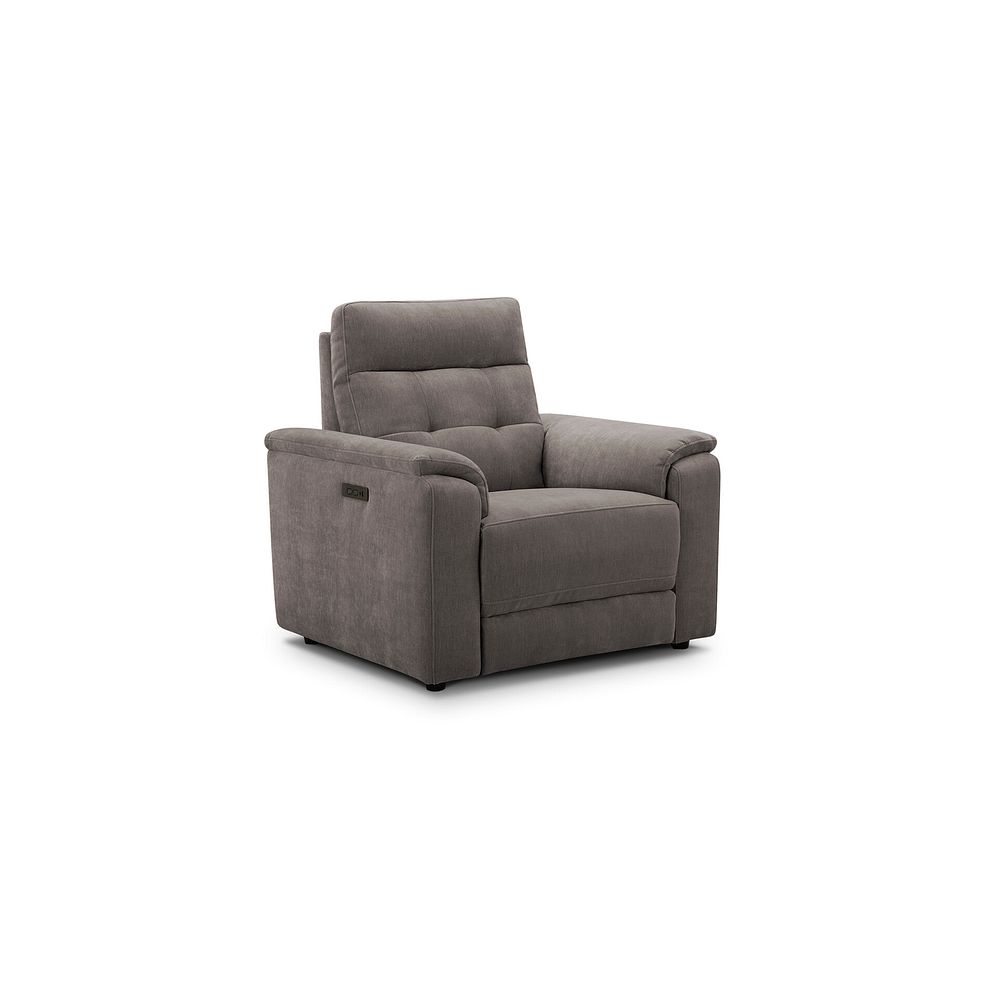 Juno Electric Recliner Armchair With Power Headrest in Amigo Cocoa Fabric 1