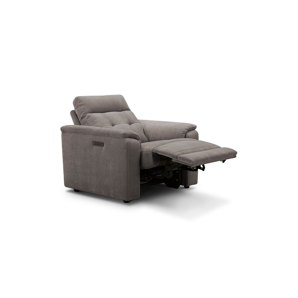 Juno Electric Recliner Armchair With Power Headrest in Amigo Cocoa Fabric 3