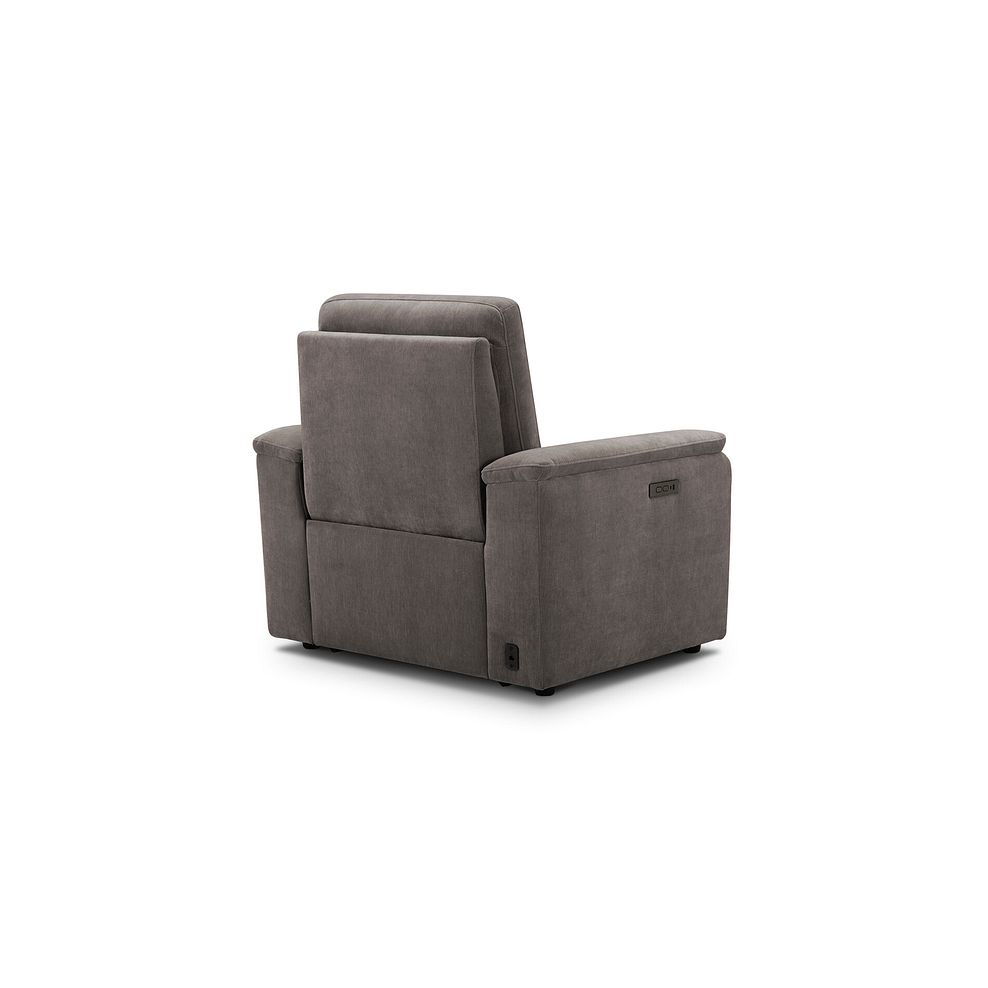 Juno Electric Recliner Armchair With Power Headrest in Amigo Cocoa Fabric 7