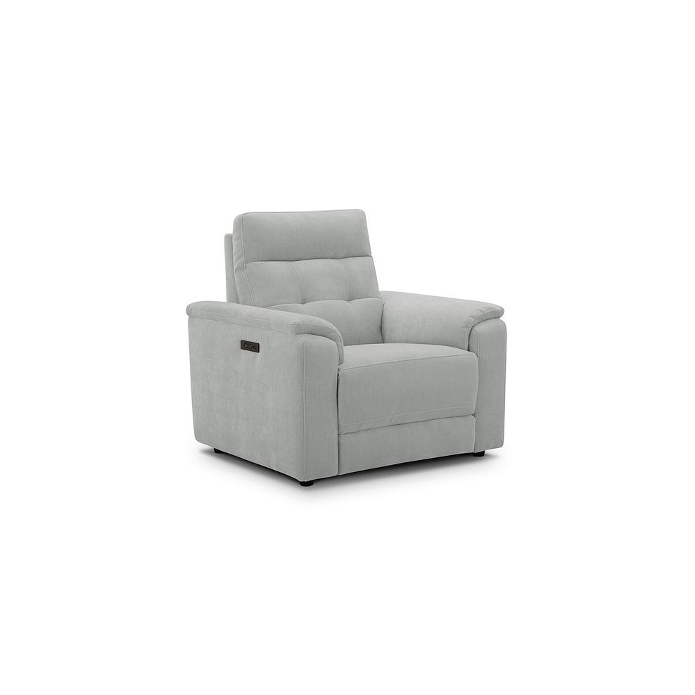 Juno Electric Recliner Armchair With Power Headrest in Amigo Dove Fabric 1